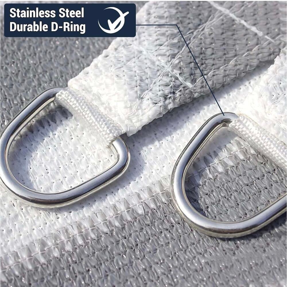 10x10 Sun Sail Grey and white UV blocking Sun Shade Only - Picture 4 of 9